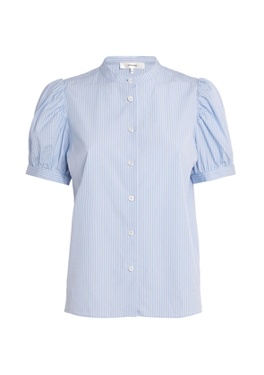 Frame Cotton Stripe The Gathered Blouse