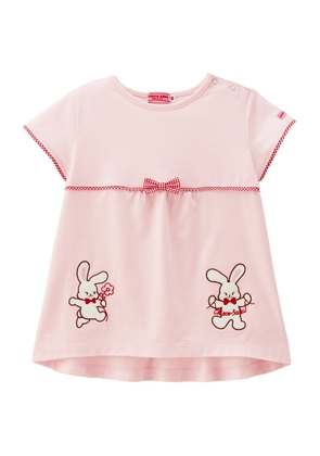 Miki House Cotton Bunny Appliqué T-Shirt