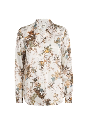 L'Agence Silk Jungle Print Tyler Blouse