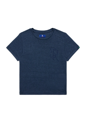 Stefano Ricci Kids Linen Embroidered Monogram T-Shirt