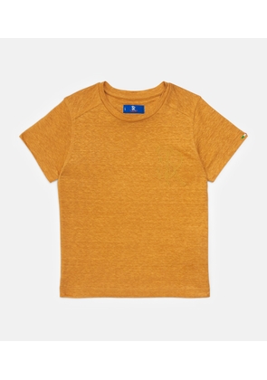 Stefano Ricci Kids Linen Embroidered Monogram T-Shirt