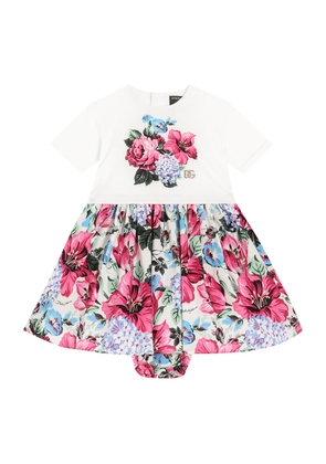 Dolce & Gabbana Kids Flower Print Dress and Bloomers Set