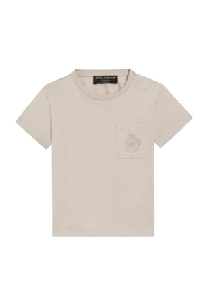 Dolce & Gabbana Kids Cotton Logo Crest T-Shirt