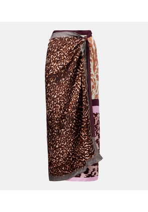 Dries Van Noten Scarfy printed silk wrap skirt