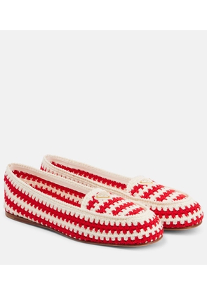 Prada Striped crochet ballet flats