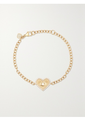 Sydney Evan - Medium Evil Eye 14-karat Gold Diamond Bracelet - One size