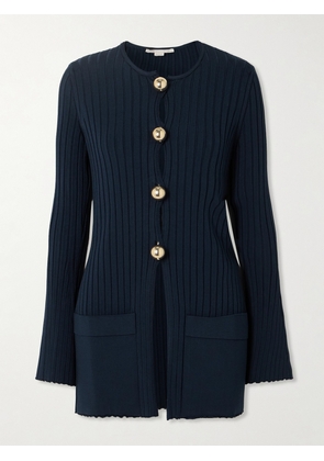 Stella McCartney - Ribbed-knit Cardigan - Blue - xx small,x small,small,medium,large,x large