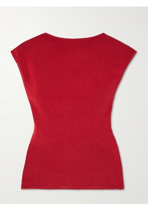 ST. AGNI - Backless Tencel™ Lyocell-blend Jersey Top - Red - xx small,x small,small,medium,large,x large