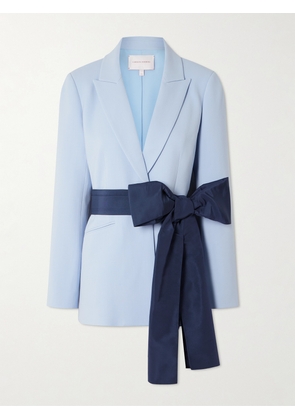 Carolina Herrera - Belted Wool-blend Crepe Blazer - Blue - US0,US2,US4,US6,US8,US10,US12