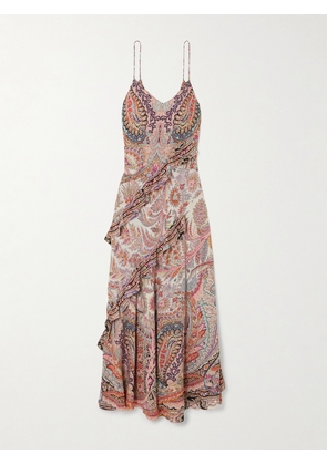 Etro - Ruffled Printed Georgette Midi Dress - Pink - IT38,IT40,IT42,IT44,IT46,IT48,IT50