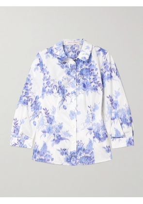 Carolina Herrera - Icon Floral-print Taffeta Shirt - Blue - US0,US2,US4,US6,US8,US10