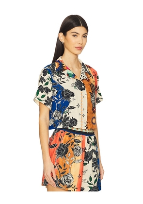 Agua Bendita x REVOLVE Itsy Shirt in Blue,Orange. Size L. Also in M, S.