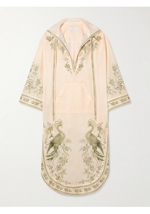 Zimmermann - Ascension Hooded Printed Cotton-voile Midi Dress - Cream - 00,0,1,2,3,4