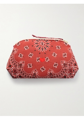 CALL IT BY YOUR NAME - Coeur Vanity Embroidered Bandana-print Cotton Pouch - One size