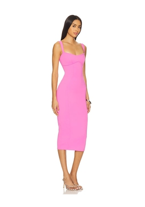 Good American Sculpting Sweetheart Midi Dress in Pink. Size L. Also in M, XL/1X, XS, XXL/2X.