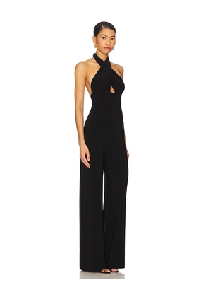 Norma Kamali Halter Straight Leg Jumpsuit in Black. Size L. Also in M, S, XXS.