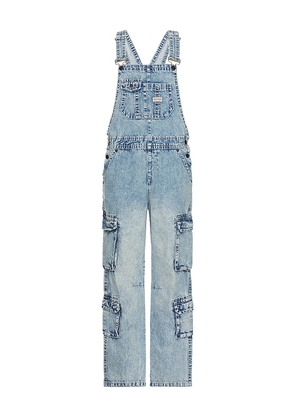 True Religion Double Cargo Big T Overall in Blue. Size M, S.