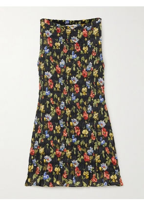DÔEN - Gianna Shirred Floral-print Ramie Mini Dress - Multi - xx small,x small,small,medium,large,x large,xx large