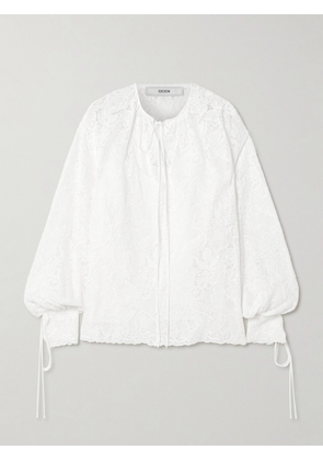 Erdem - Tie-neck Cotton-lace Blouse - Ivory - UK 4,UK 6,UK 8,UK 10,UK 12,UK 14,UK 16