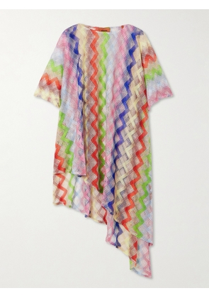Missoni - Mare Asymmetric Metallic Crochet-knit Kaftan - Multi - small,medium,large