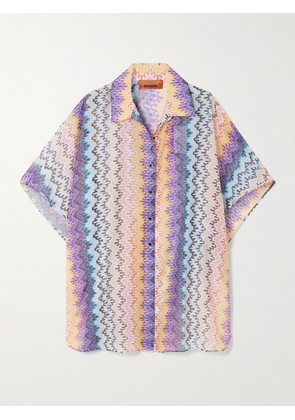 Missoni - Printed Cotton And Silk-blend Shirt - Pink - small,medium,large