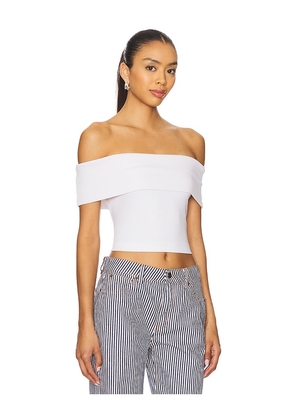 LA Made Don't Think Twice Off Shoulder Top in Ivory. Size L. Also in M, S, XS.