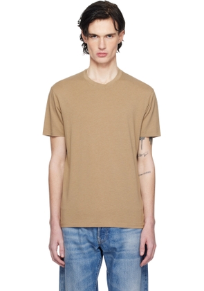 TOM FORD Beige Lyocell Cotton Crew T-shirt