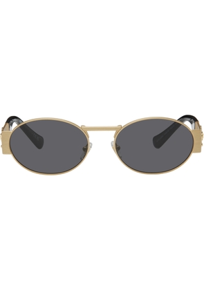 Versace Gold Medusa Deco Oval Sunglasses