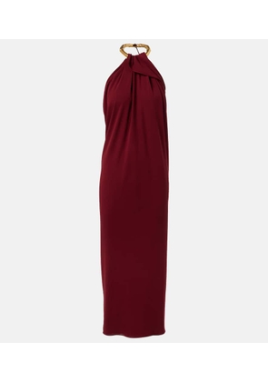 Gucci Draped silk crepe sable midi dress