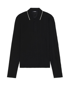 JACQUEMUS Le Polo Tricot Ml in Black - Black. Size M (also in XL/1X).