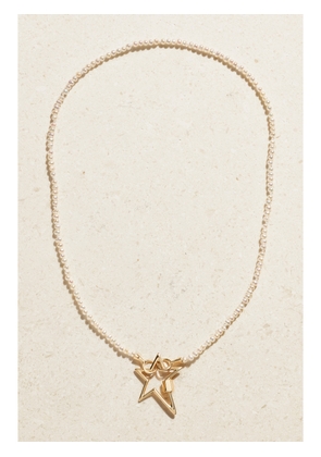 Marla Aaron - Itty Bitty Strand 14-karat Gold Pearl Necklace - One size