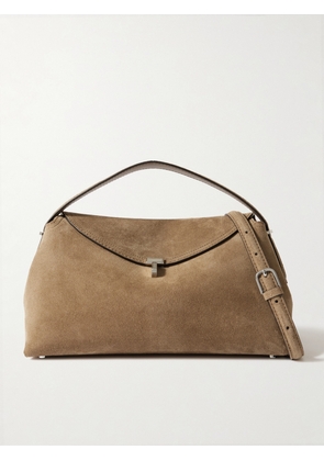 TOTEME - T-lock Suede Shoulder Bag - Brown - One size