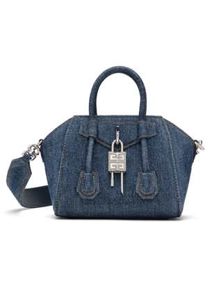 Givenchy Blue Denim Antigona Lock Toy Bag