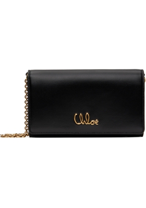 Chloé Black 'Chloé Iconic Flap Wallet On Chain' Bag