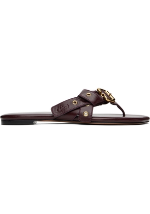 Chloé Burgundy Mae Sandals