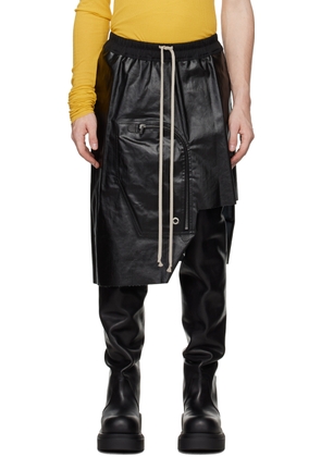 Rick Owens Black Porterville Dracca Denim Skirt
