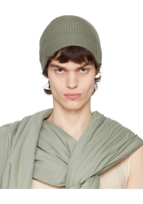 Rick Owens Green Hollywood Ribbed Beanie