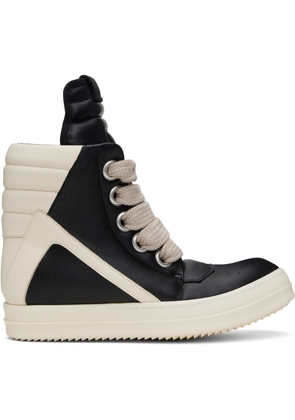 Rick Owens Black & Off-White Hollywood Jumbolace Geobasket Sneakers