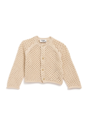 Il Gufo Cotton Waffle-Knit Cardigan