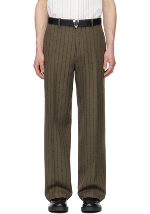 Burberry Brown & Red Tailored Trousers