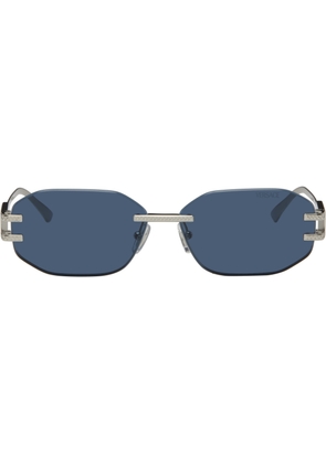 Versace Silver Damier Plaque Sunglasses