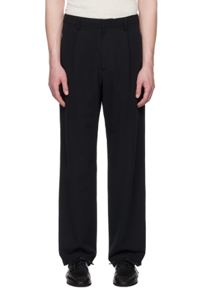 AURALEE Black Light Cotton Wool Viyella Trousers
