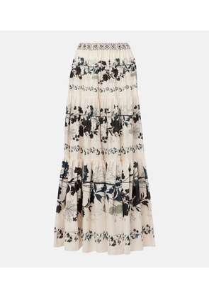 La DoubleJ Big floral cotton maxi skirt