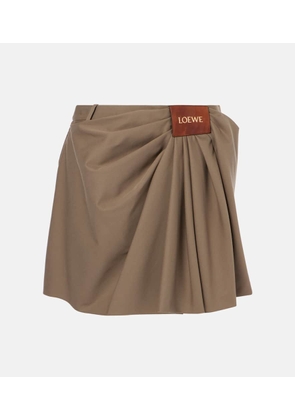 Loewe Draped cotton and silk miniskirt