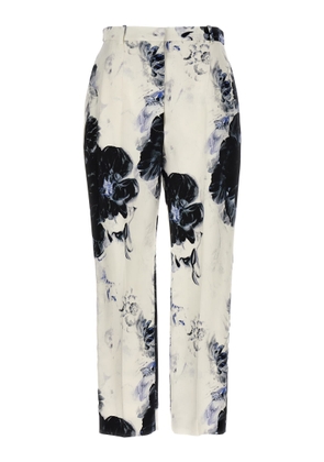 Alexander McQueen Floral Print Viscose Trouser