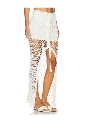 ANDREEVA Crochet Skirt in White. Size XL. Also in L.