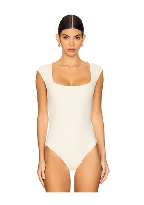 Commando Neoprene Cap Sleeve Bodysuit in Ivory. Size M. Also in L, XL, XS.