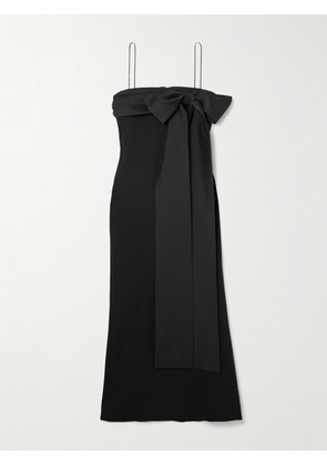 BERNADETTE - Bart Bow-embellished Taffeta-trimmed Crepe De Chine Gown - Black - FR 34,FR 36,FR 38,FR 40,FR 42,FR 44