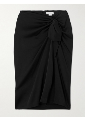 Stella McCartney - Wrap-effect Draped Satin Midi Skirt - Black - IT34,IT36,IT38,IT40,IT42,IT44,IT46,IT48