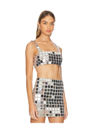 Lovers and Friends Gilles Sequin Crop Top in Metallic Silver. Size M. Also in L, S, XL, XS.